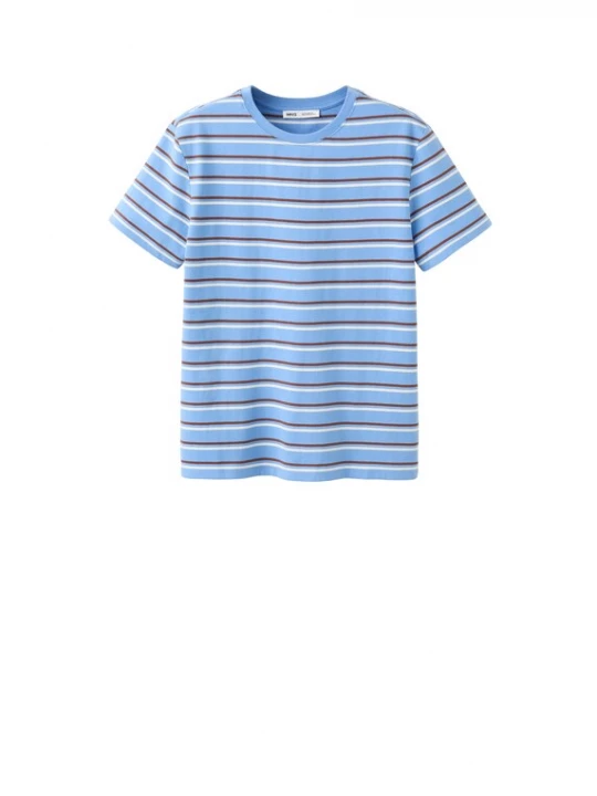 Foto van product MANGO Shirt 'JAZMIN' lichtblauw / bruin / wit
