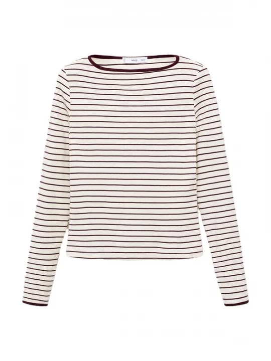 Foto van product MANGO Shirt 'PORTA' bordeaux / wit