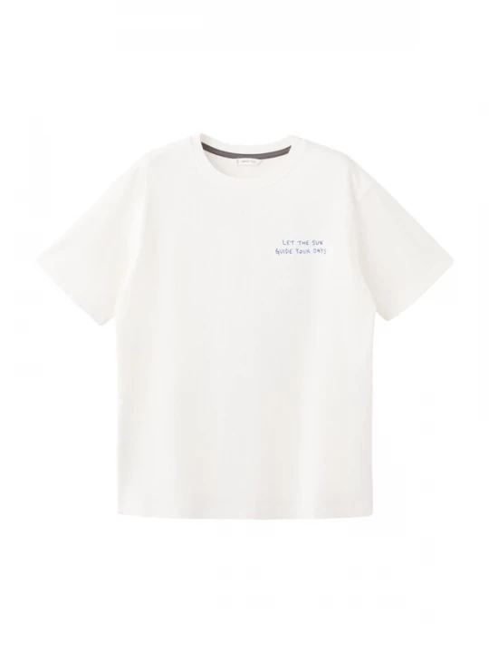 Foto van product MANGO TEEN Shirt 'WORRIES' royal blue / koningsblauw / offwhite pomarańczowy