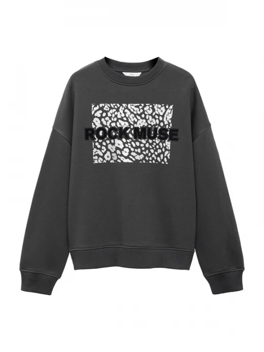 Foto van product MANGO TEEN Sweatshirt 'MUSE' antraciet / zwart / wit
