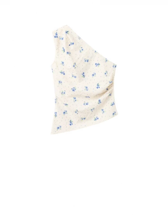 Foto van product MANGO Top 'COYA' lichtblauw / donkerblauw / groen / offwhite