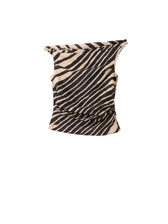 Foto van product MANGO Top 'ELISE' beige / zwart