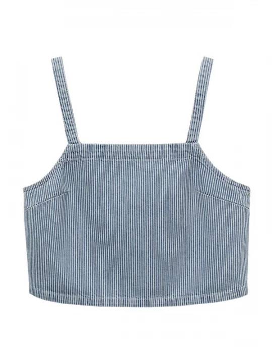 Foto van product MANGO Top 'IBIZA' blauw denim / offwhite