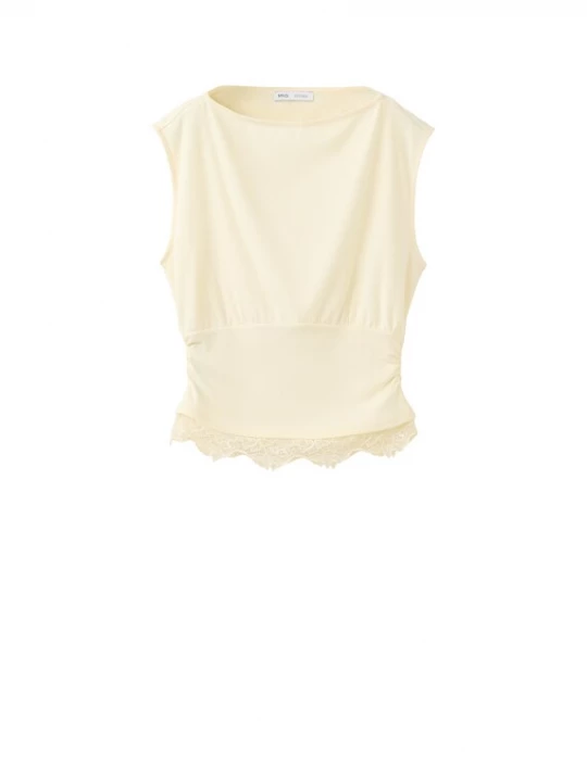Foto van product MANGO Top 'Lacy' lichtbeige
