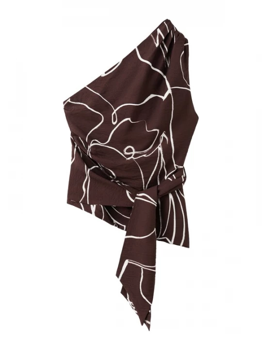 Foto van product MANGO Top 'Lauren' bruin / wit