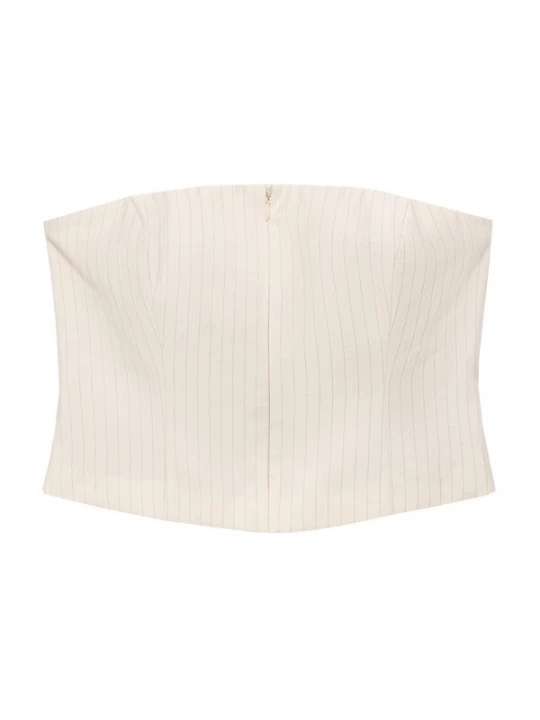 Foto van product MANGO Top 'Lirio' lichtbeige / antraciet