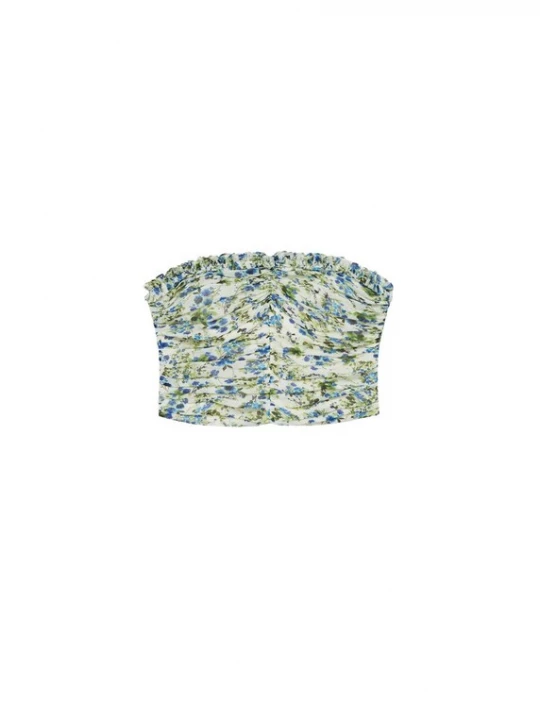 Foto van product MANGO Top 'Ocean' blauw / groen / wit gemêleerd