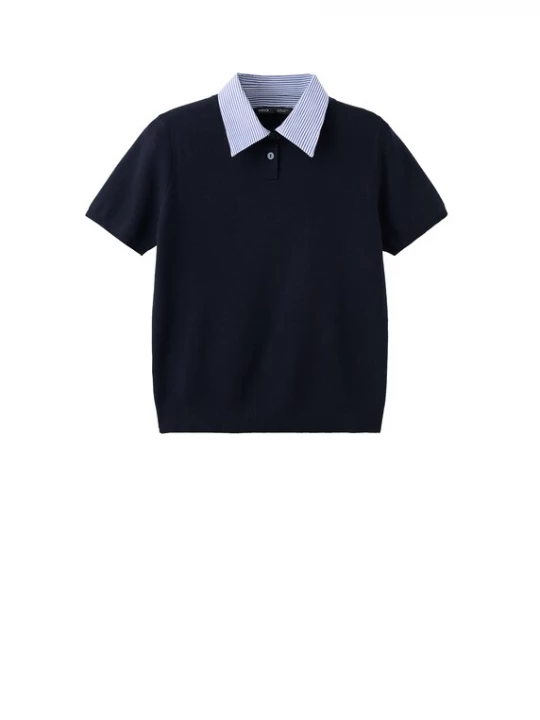 Foto van product MANGO Trui 'FERRI' navy / hemelsblauw / wit