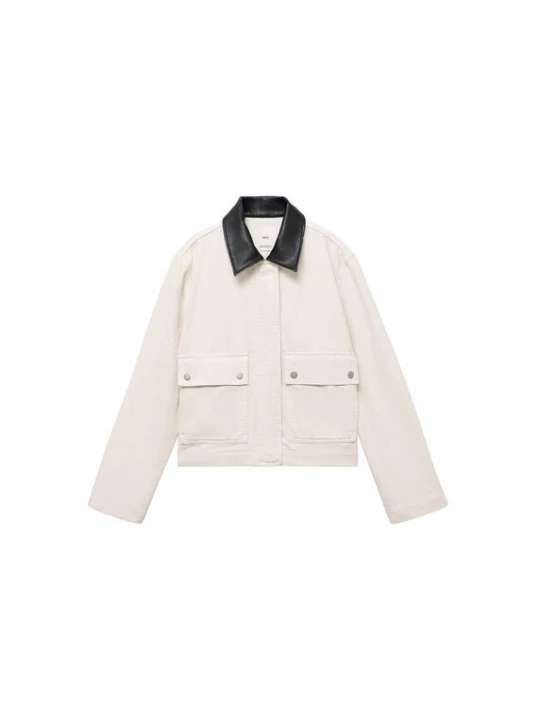 Foto van product MANGO Tussenjas 'Amelia' lichtbeige / zwart