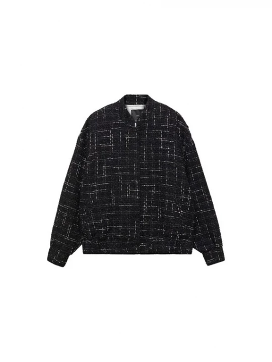 Foto van product MANGO Tussenjas 'Dupla' zwart / offwhite