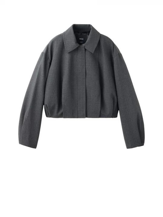 Foto van product MANGO Tussenjas 'SOUFFLE' donkergrijs / wit