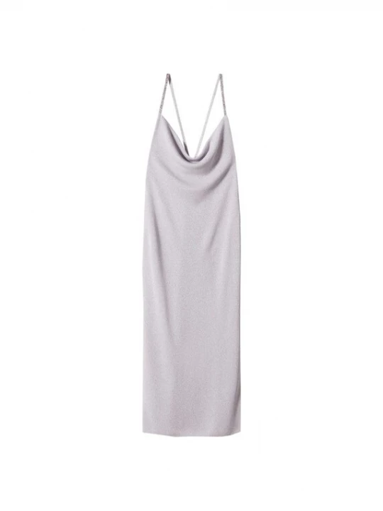Foto van product MANGO Zomerjurk 'Longui' pastellila / zilver