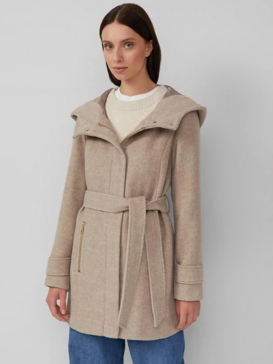 Foto van product Mantel van een wolmix in een slim fit met ceintuur s.Oliver beżowy