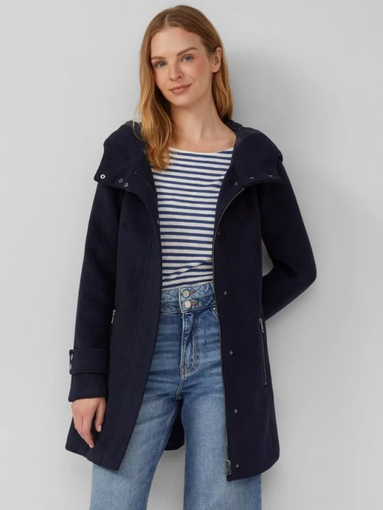 Foto van product Mantel van een wolmix in een slim fit met ceintuur s.Oliver blauw