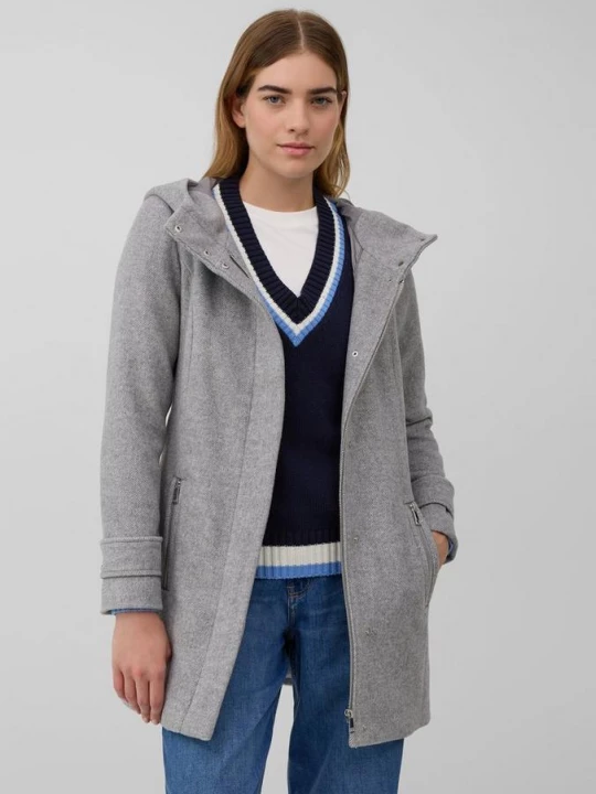Foto van product Mantel van een wolmix in een slim fit met ceintuur s.Oliver grijs