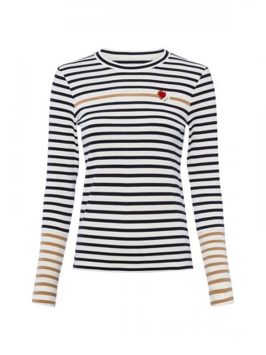 Foto van product Marc Cain Shirt lichtbruin / zwart / wit