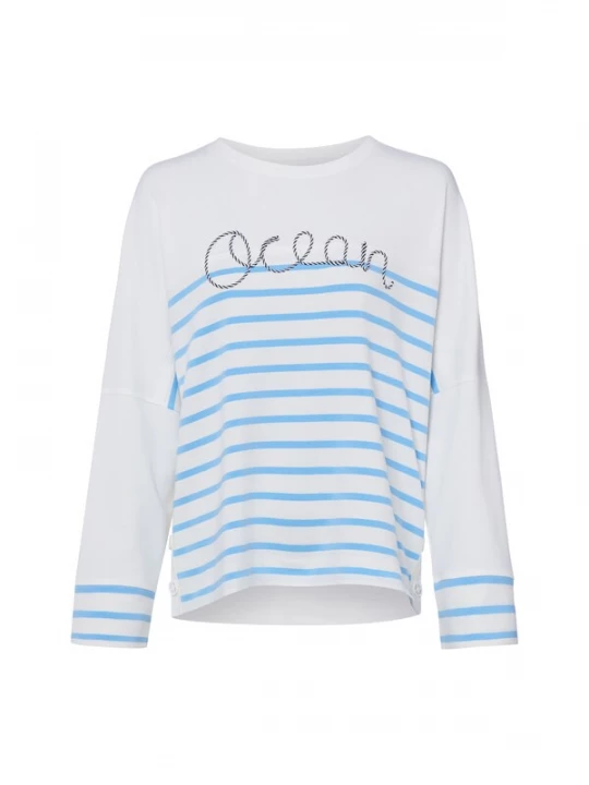 Foto van product Marc Cain Sweatshirt hemelsblauw / wit