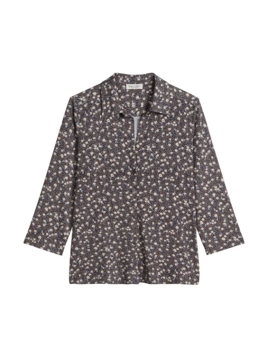 Foto van product Marc O'Polo Blouse beige / duifblauw / chocoladebruin / donkergrijs