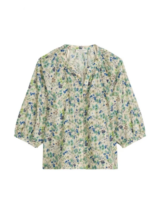Foto van product Marc O'Polo Blouse blauw / cappuccino / lichtgroen / wit
