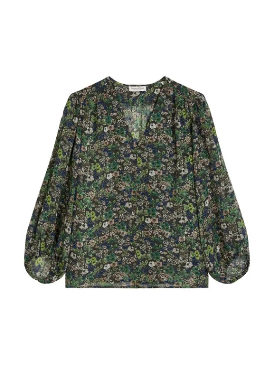Foto van product Marc O'Polo Blouse donkerbruin / donkergroen