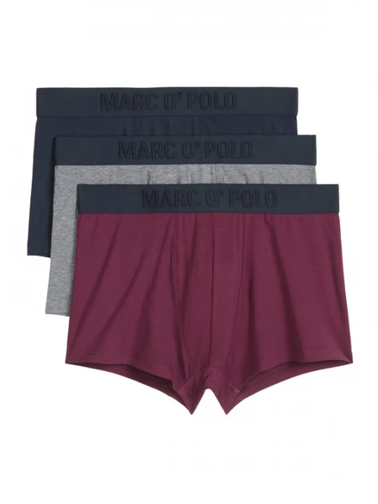 Foto van product Marc O'Polo Boxershorts ' Trunk Essentials ' donkerblauw / grijs gemêleerd / bordeaux