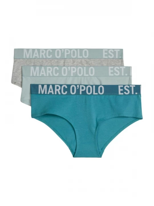 Foto van product Marc O'Polo Broekje ' Bio ' blauw / grijs gemêleerd / lichtgroen