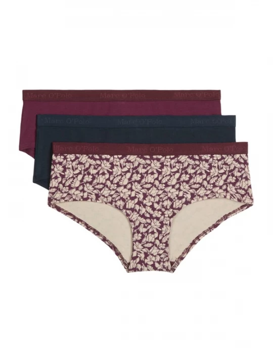 Foto van product Marc O'Polo Broekje ' Essentials ' crème / donkerblauw / bordeaux