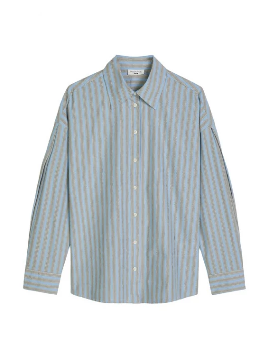 Foto van product Marc O'Polo DENIM Blouse lichtblauw / donkerbruin / wit