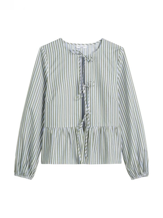 Foto van product Marc O'Polo DENIM Blouse lichtblauw / groen / wit