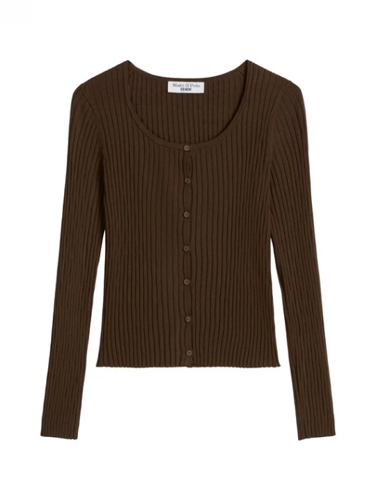 Foto van product Marc O'Polo DENIM Gebreid vest chocoladebruin
