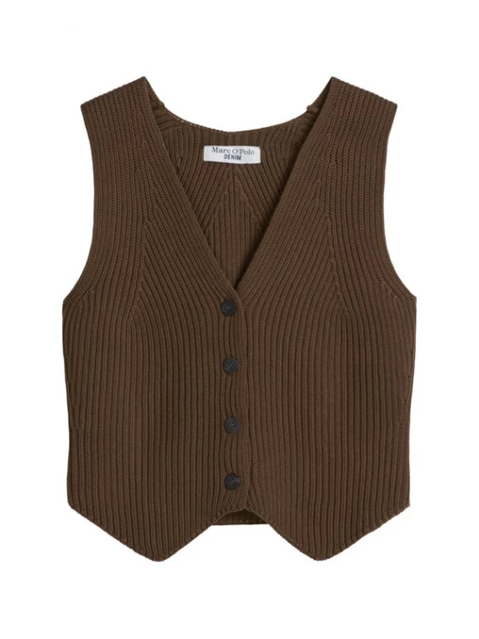 Foto van product Marc O'Polo DENIM Gebreide bodywarmer donkerbruin