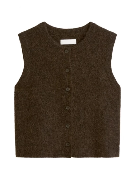 Foto van product Marc O'Polo DENIM Gebreide bodywarmer donkerbruin