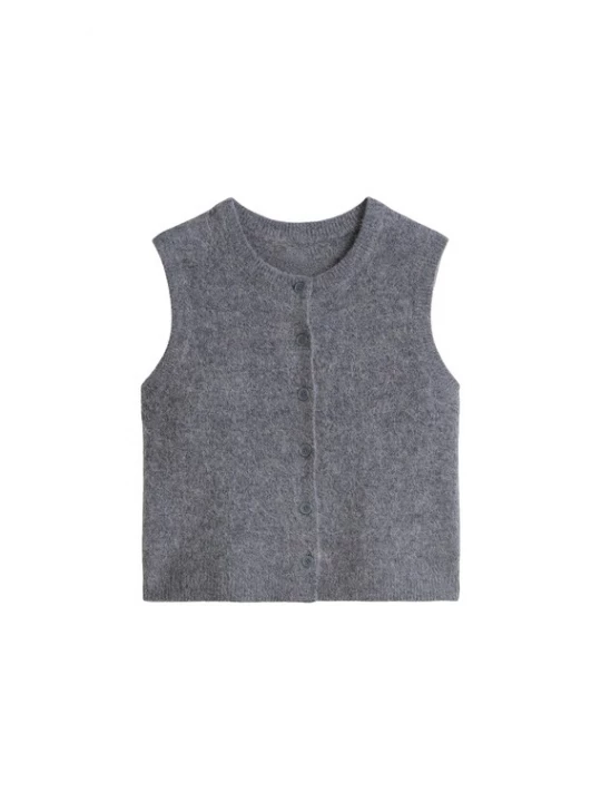 Foto van product Marc O'Polo DENIM Gebreide bodywarmer grijs gemêleerd