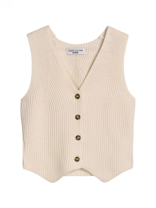 Foto van product Marc O'Polo DENIM Gebreide bodywarmer wolwit