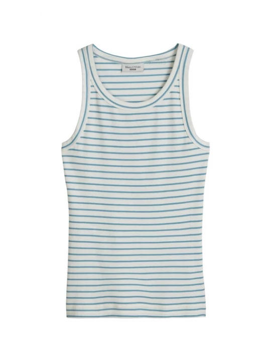 Foto van product Marc O'Polo DENIM Top cyaan blauw / wolwit