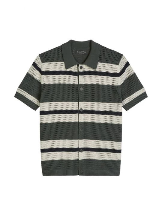 Foto van product Marc O'Polo Gebreid vest donkergrijs / offwhite