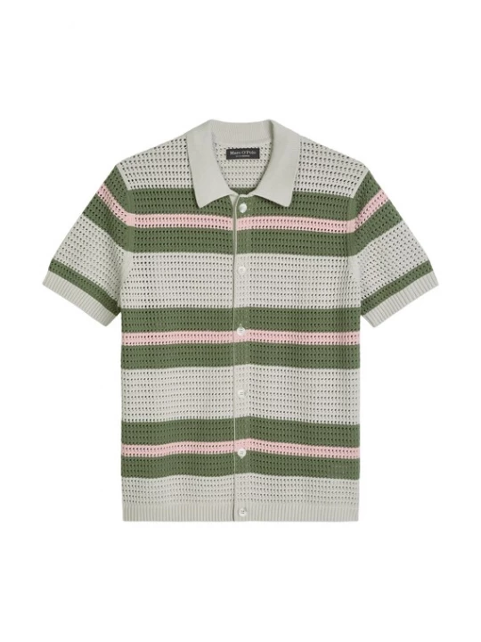 Foto van product Marc O'Polo Gebreid vest lichtgrijs / groen / rosa