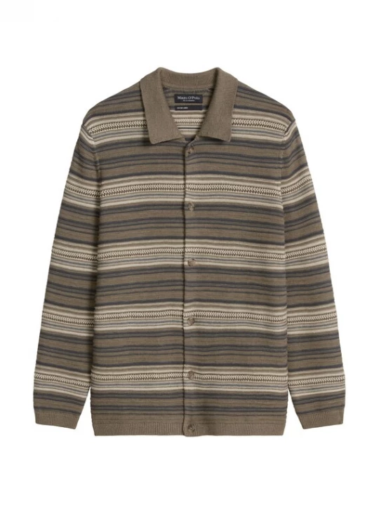 Foto van product Marc O'Polo Gebreid vest sand / lichtbruin / donkergrijs / kaki