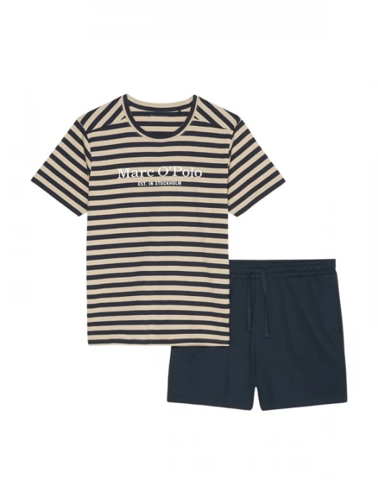 Foto van product Marc O'Polo Pyjama kort beige / zwart