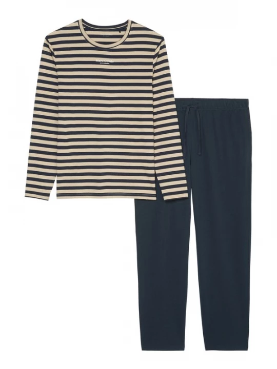 Foto van product Marc O'Polo Pyjama kort 'Mix & Match' beige / donkerblauw
