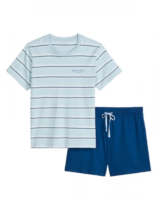 Foto van product Marc O'Polo Pyjama kort ' Mix N Match ' blauw / lichtblauw / wit