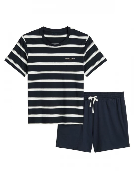 Foto van product Marc O'Polo Pyjama kort 'Mix N Match' nachtblauw / wit