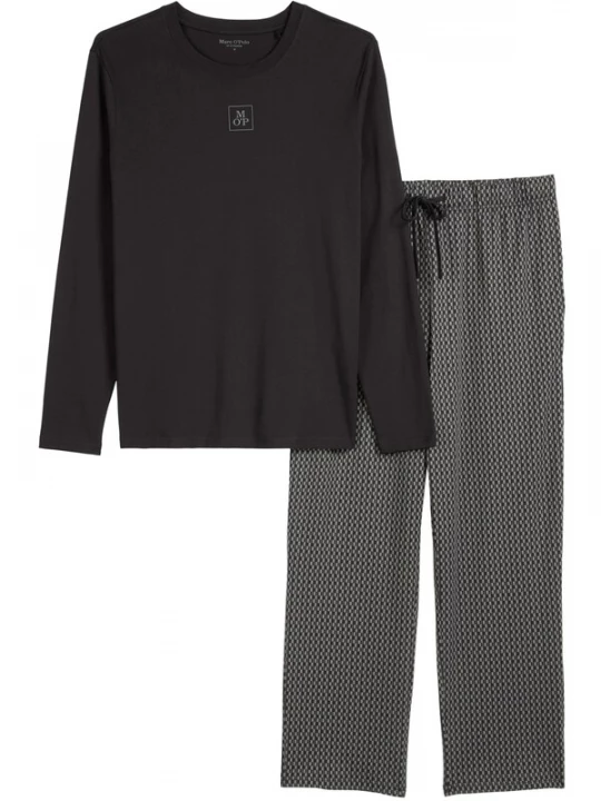 Foto van product Marc O'Polo Pyjama lang ' Blend & Pair Cotton ' antraciet / zwart