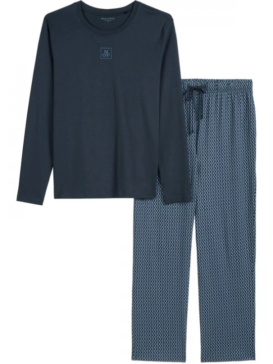 Foto van product Marc O'Polo Pyjama lang ' Blend & Pair Cotton ' navy