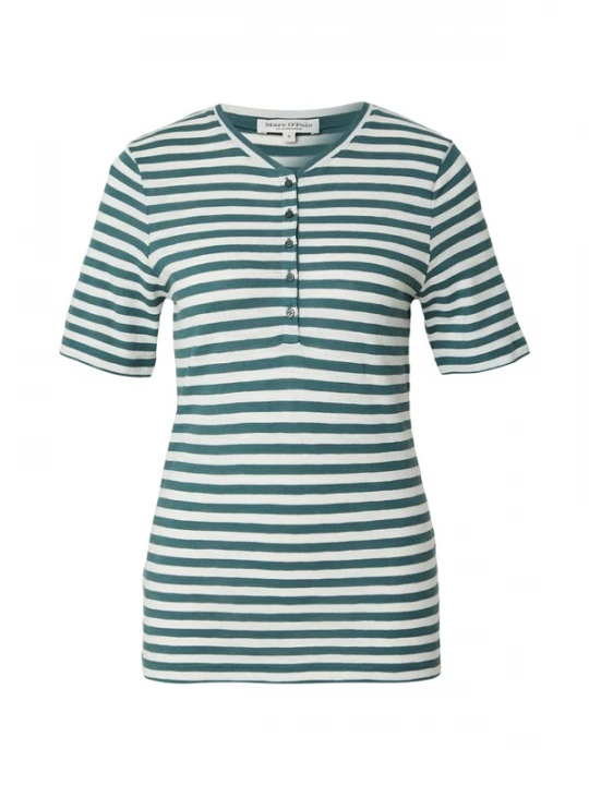 Foto van product Marc O'Polo Shirt cyaan blauw / wit