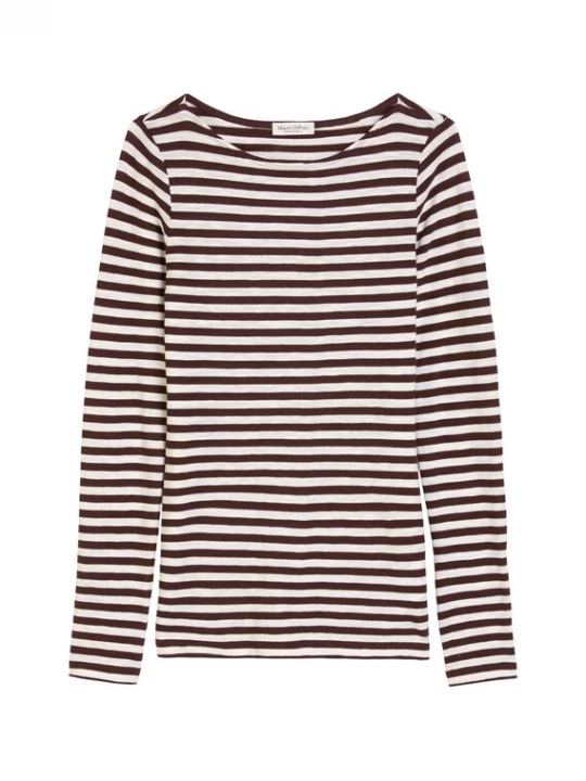 Foto van product Marc O'Polo Shirt donkerrood / offwhite