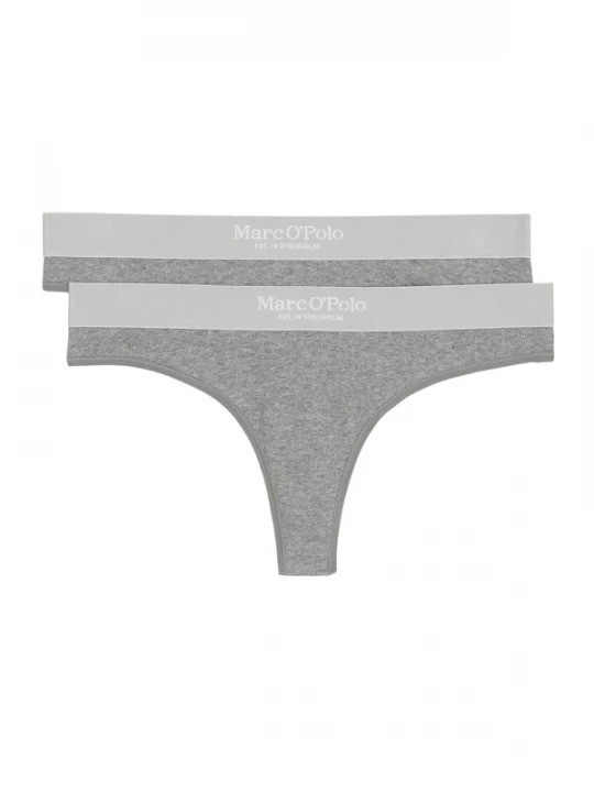 Foto van product Marc O'Polo String 'Iconic Rib' grijs / lichtgrijs / wit