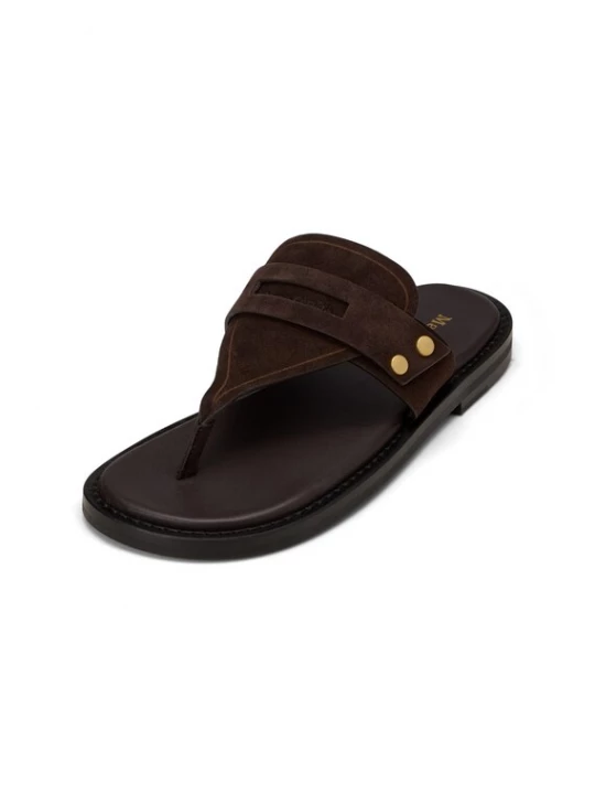 Foto van product Marc O'Polo Teenslipper 'Stina' donkerbruin