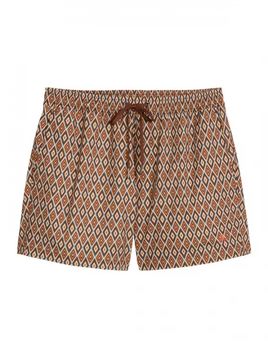 Foto van product Marc O'Polo Zwemshorts ' Woven ' blauw / bruin / cappuccino / oranje