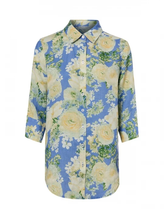 Foto van product Marie Lund Blouse 'Rihab' blauw / geel / groen